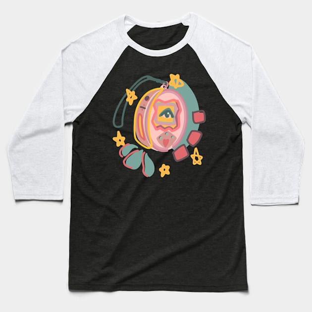 Eye Tamagotchi Baseball T-Shirt by mol842